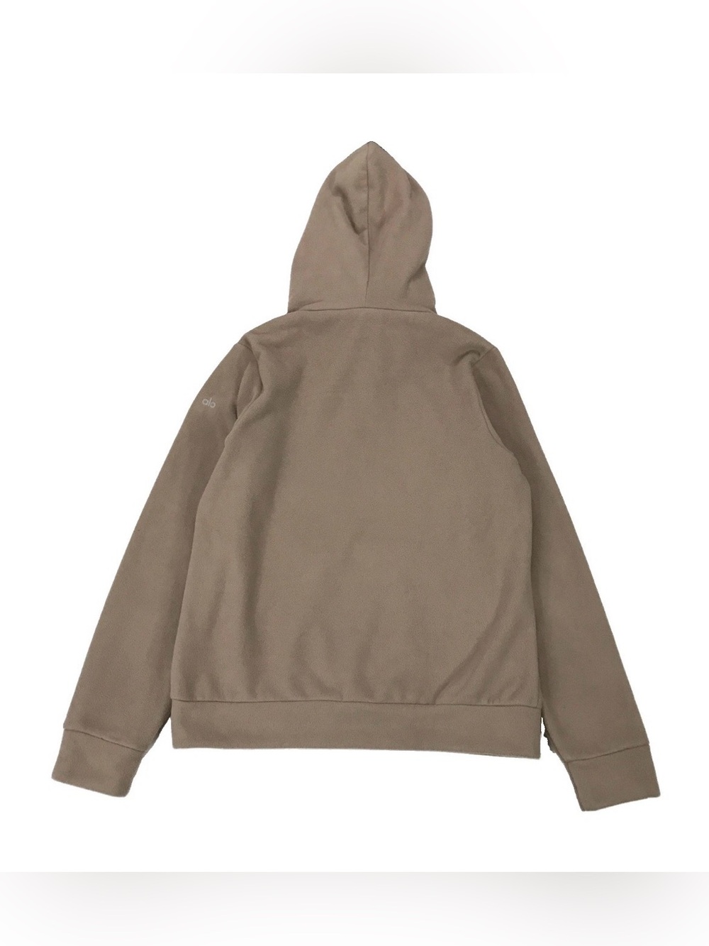 Alo Yoga Brisk Hoodie Medium M Beige Fleece Sherpa Mock Neck Pullover Unisex Gym - Picture 2 of 4